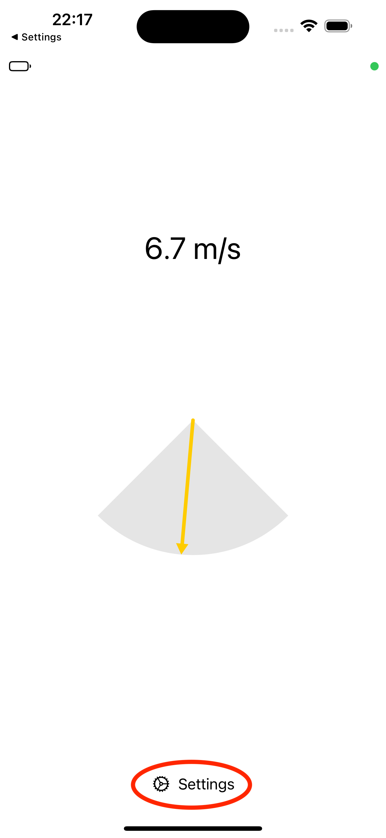 Main Screen &ndash; Settings